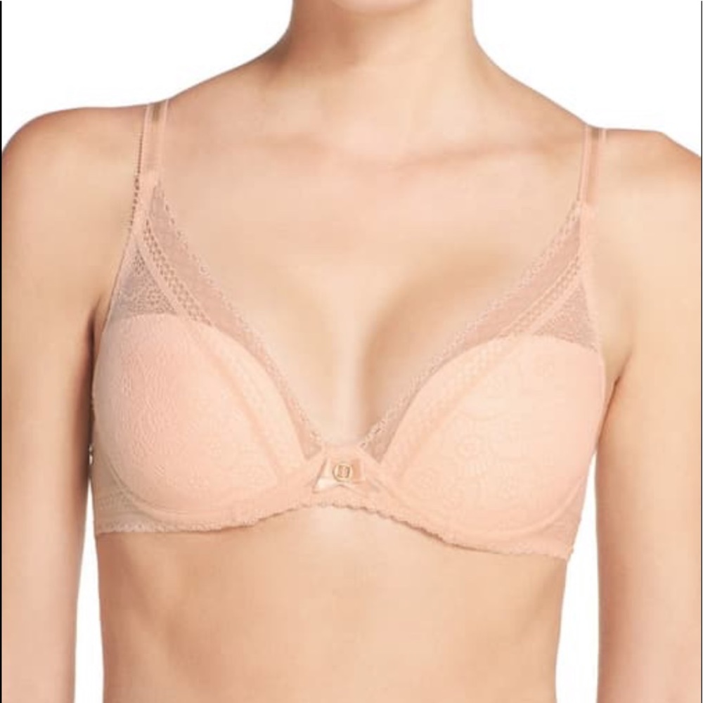 NWT Chantelle festive lace plunge bra SIZE 34DD